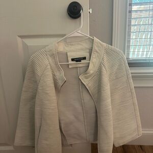 Ellen Tracy Cream Women's cape leather jacket